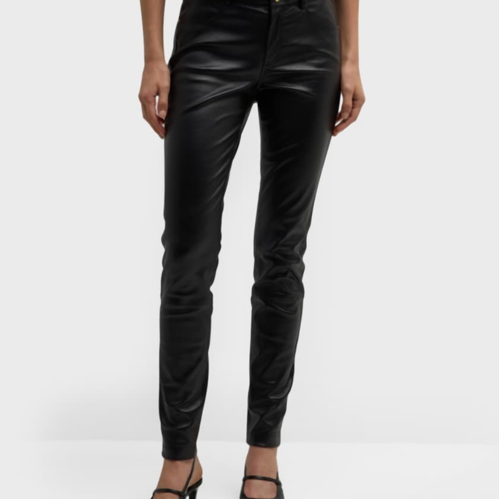 Lafayette New York Mercer Mid-Rise 100% Leather Skinny Jeans Size 12